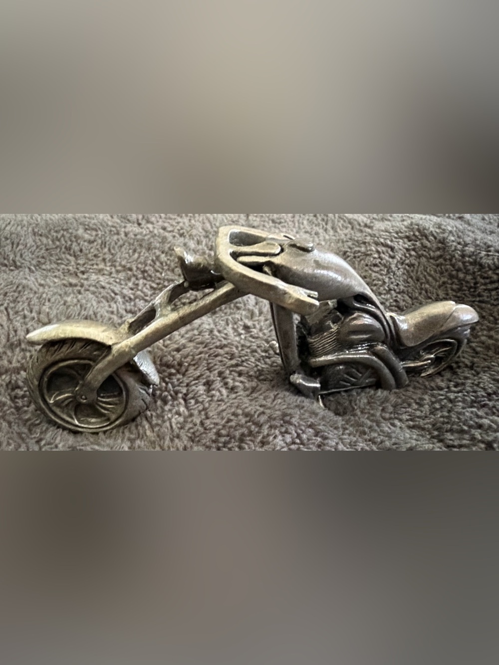 Vintage Pewter Motorcycle Classic Chopper